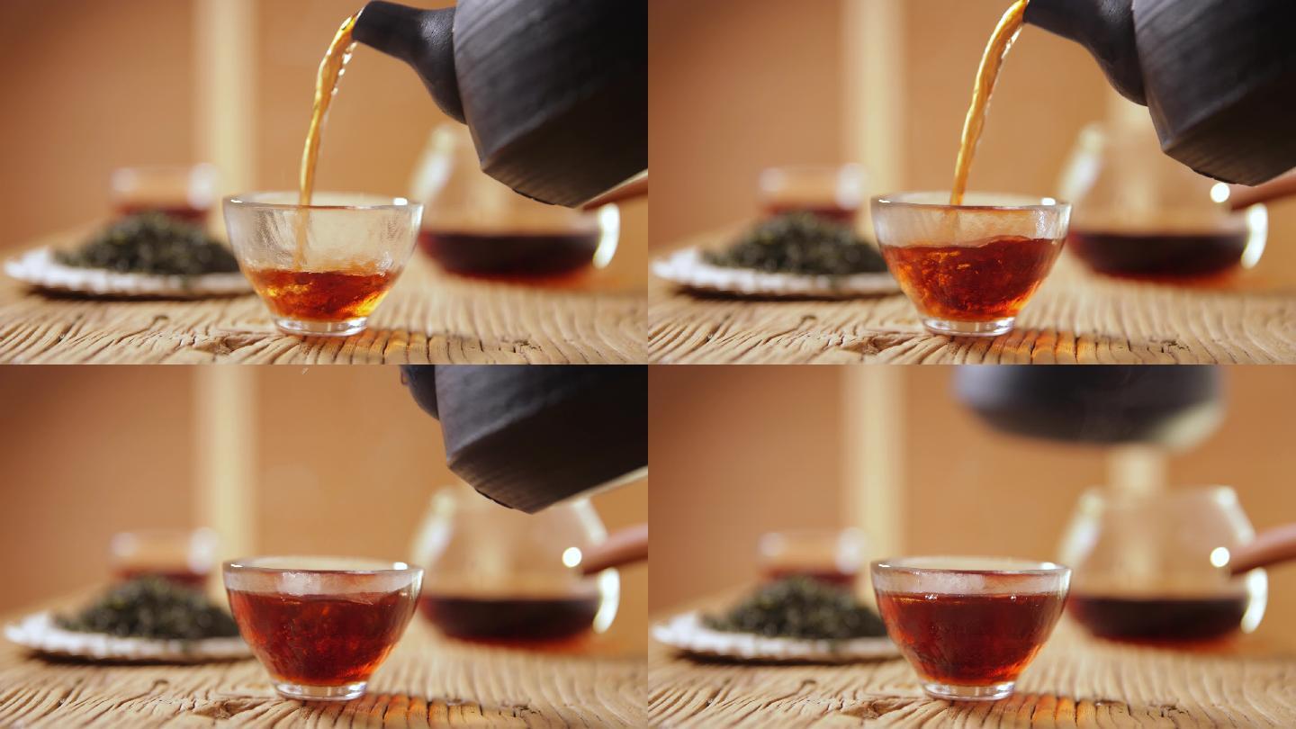 倒杯茶制茶炒茶道文化茶园泡茶采茶