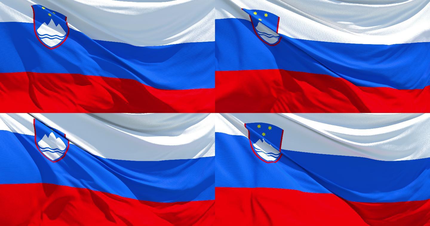 斯洛文尼亚国旗在风中飘扬