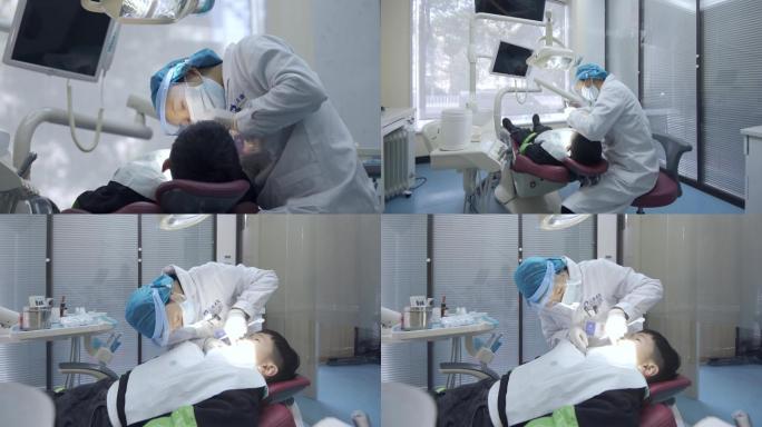 牙科医生正在牙科手术