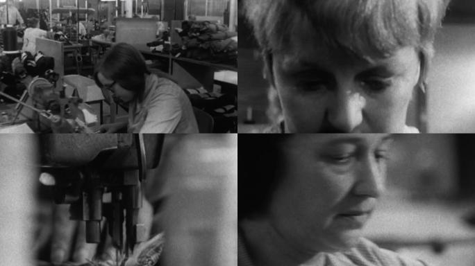 50年代欧洲纺织厂纺织女工人