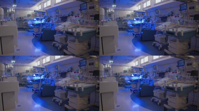 有紫外线照明的早产儿医院病房