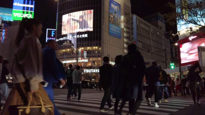 日本东京涉谷路口混乱著名的地方移动