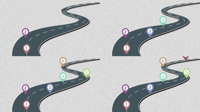 公路标注动画弯曲的道路mg动画公路定位
