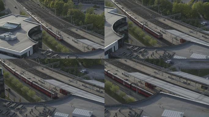 挪威奥斯陆的空中火车镜头