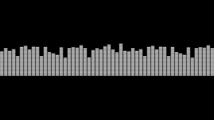 4K黑白波形频谱音乐可视化无缝循环