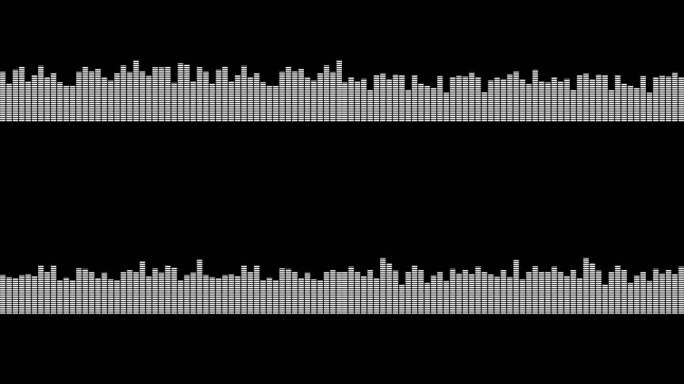 4K黑白波形频谱音乐可视化无缝循环