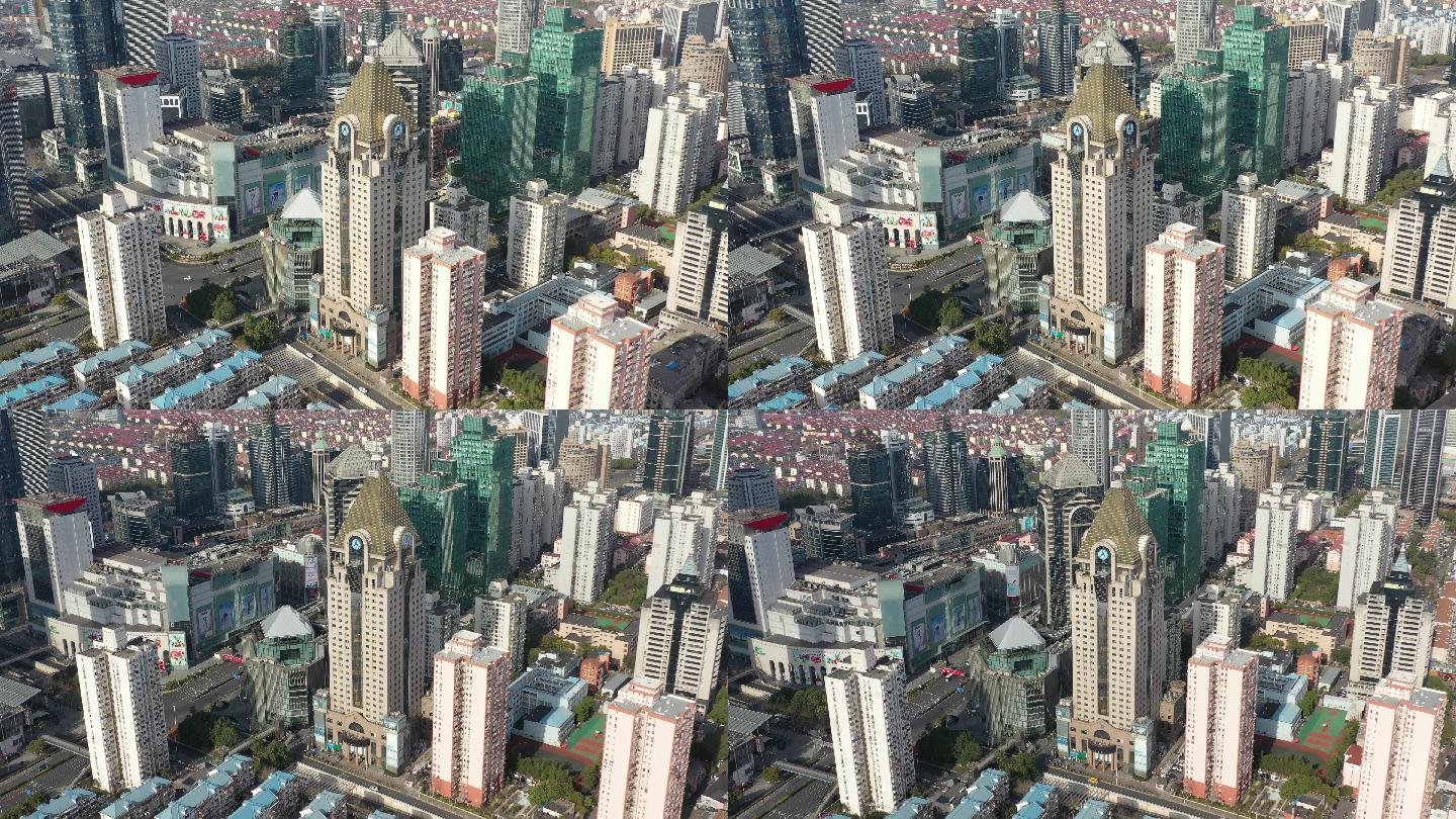 4K原素材- 航拍上海华融大厦