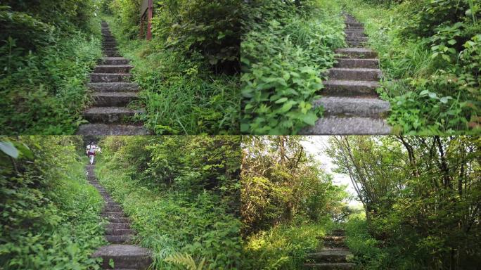 南岳衡山登山阶梯第一视角