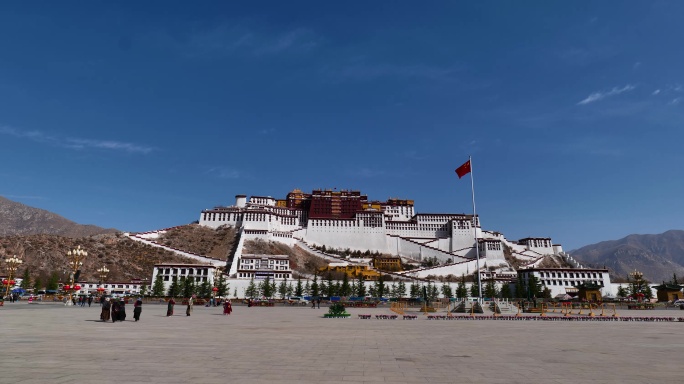 西藏拉萨布达拉宫大范围延时移动延时