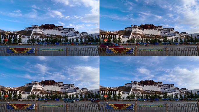 西藏拉萨市布达拉宫延时摄影