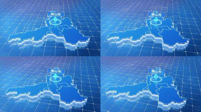 广东佛山市蓝色科技感定位地图