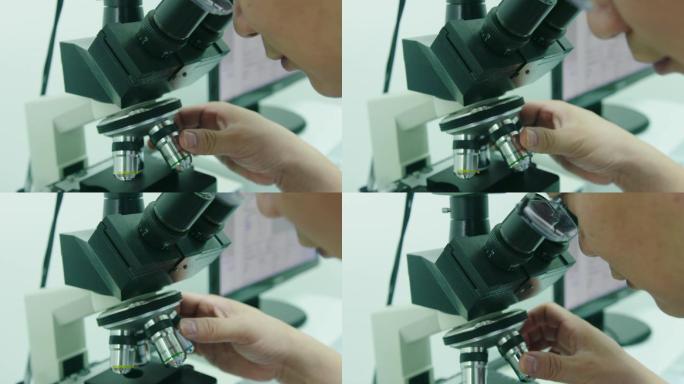 医疗医院生殖医学显微镜观察精子活性