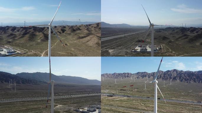 三峡 风机 风力发电 甘肃 清洁能源航拍