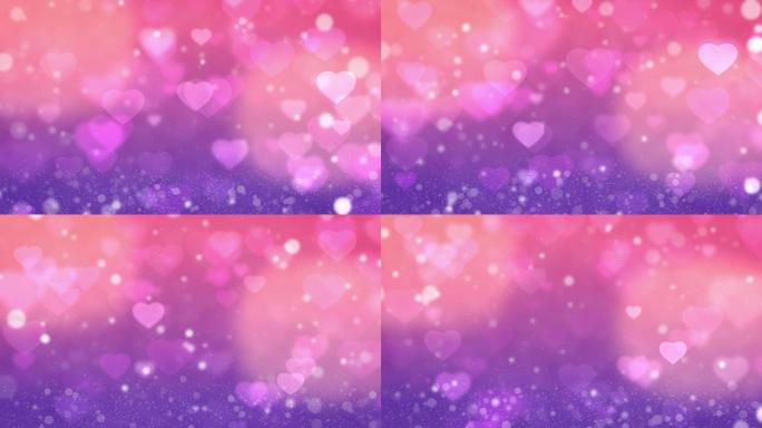 4K紫色爱心浪漫背景无缝循环