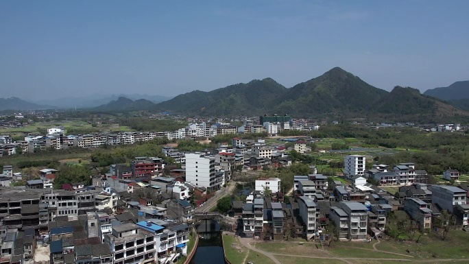 桂林山水风光村落乡村分布4k航拍素材