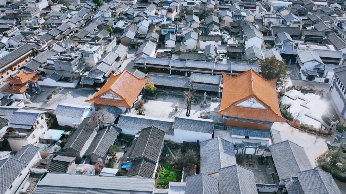 【正版素材】云南大理剑川报国寺航拍