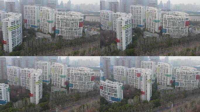 4K原素材-航拍上海陆家嘴中央公寓