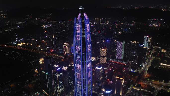 深圳平安金融大厦地球熄灯一小时4K航拍
