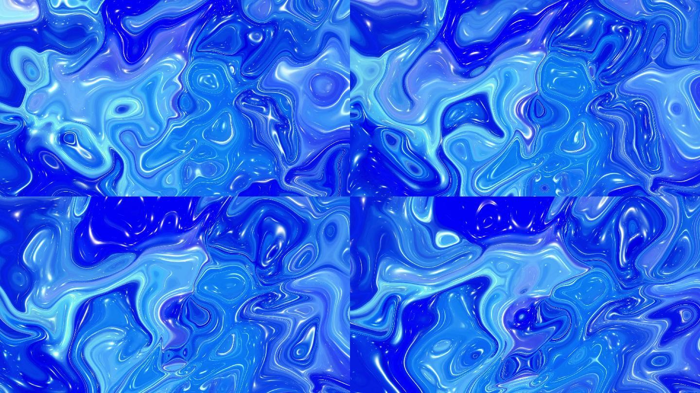 蓝色唯美梦幻流动液态柔顺朦胧视觉动态背景