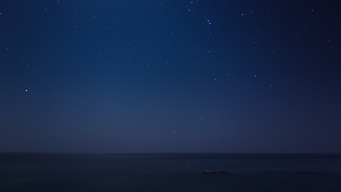 夜幕降临到清晨海洋地平线自然之美