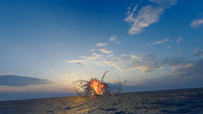 民航客机空难-飞机坠落大海-爆炸起火