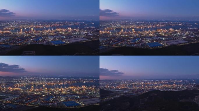 前湾港青岛港夜景4K