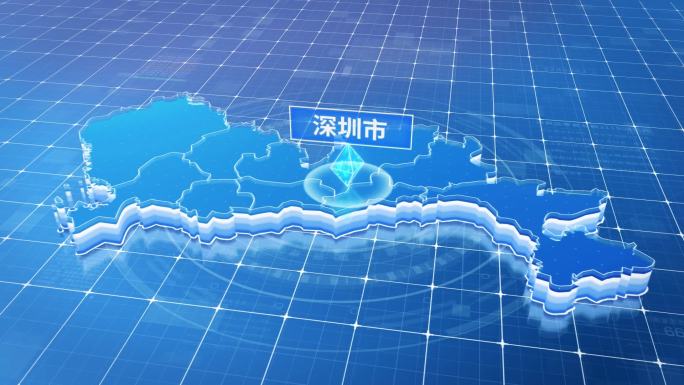 广东深圳市蓝色科技感定位地图