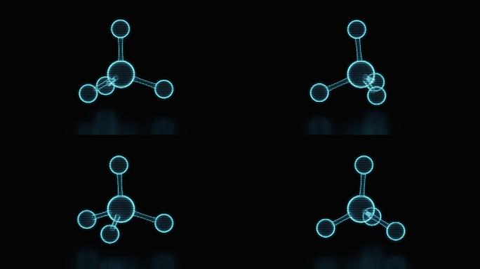 全息影像化学分子图形3D渲染