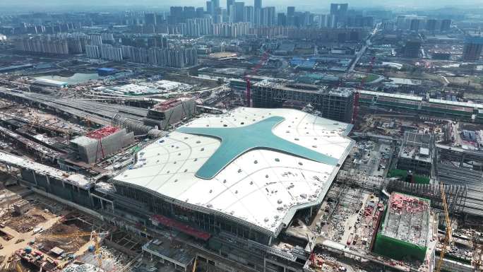 未来科技城梦想小镇杭州西站建设中的视频