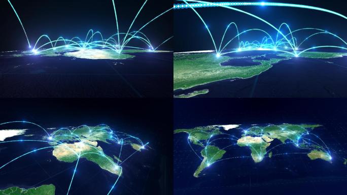 【原创】科技地图全球连线