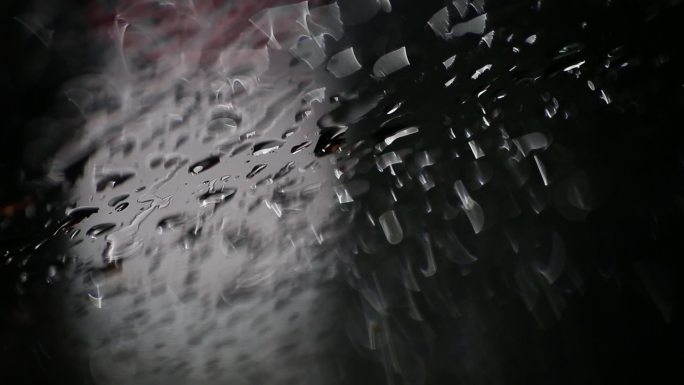 夜晚下雨雨水雨夜雨滴水珠车窗玻璃窗车灯