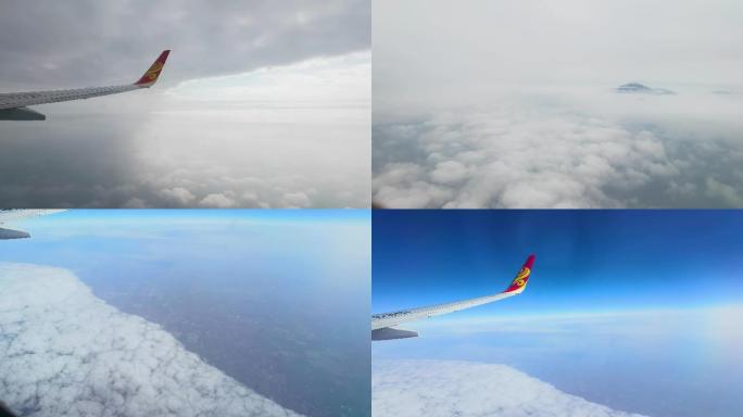 4K航空飞机高空云端飞行空镜