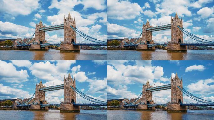 伦敦塔桥延时视图国际地标4K旅游景点