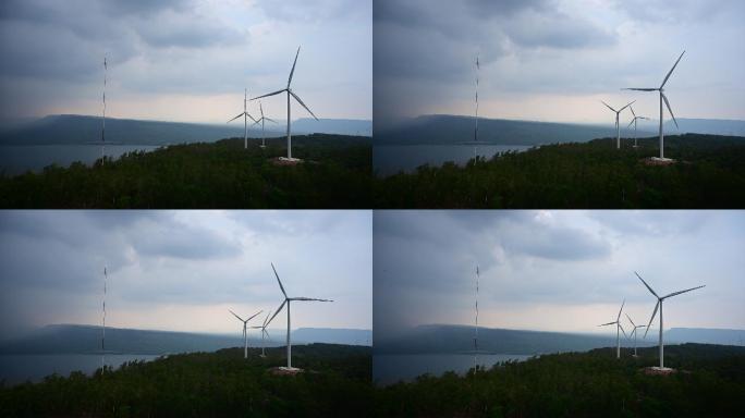 风力发电机组电网风能-清洁-风电场大山