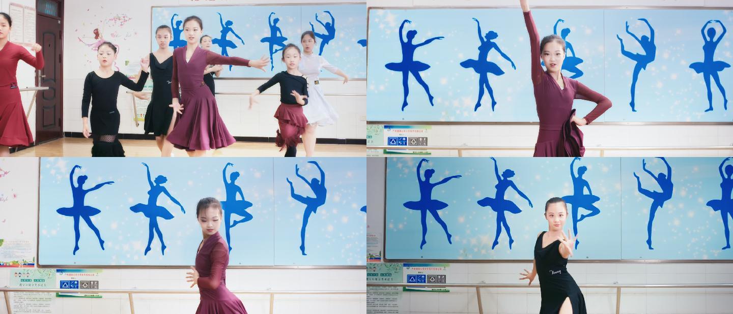 小学学校舞蹈社团跳舞基本功练习国标舞社团