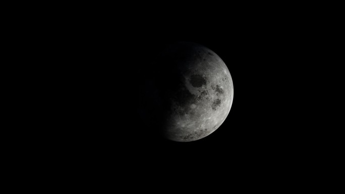 4K月球自转 阴影 穿梭视频素材带通达
