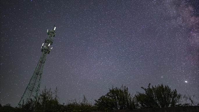 4k海面 大船 星空银河延时