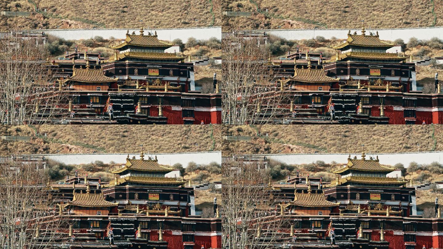 西藏日客则扎什伦布寺庙素材
