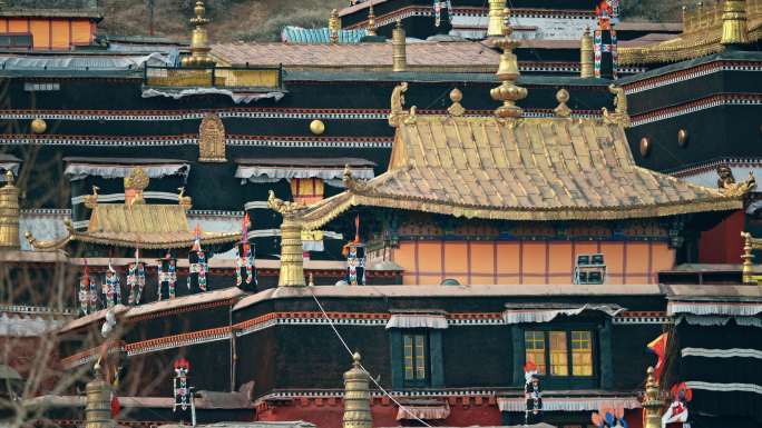 西藏日客则扎什伦布寺庙素材