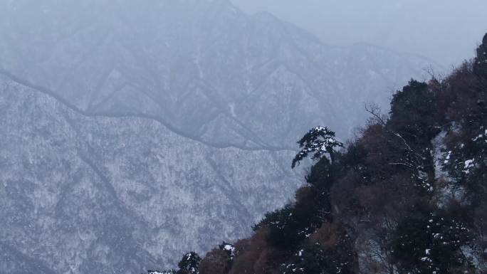 陕西南五台雪景4K