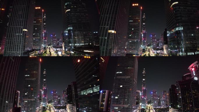 福华路空景夜景航拍4k