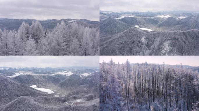 4k航拍恩施雪山雾凇合辑风光