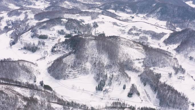 4k航拍恩施雪山雾凇风光