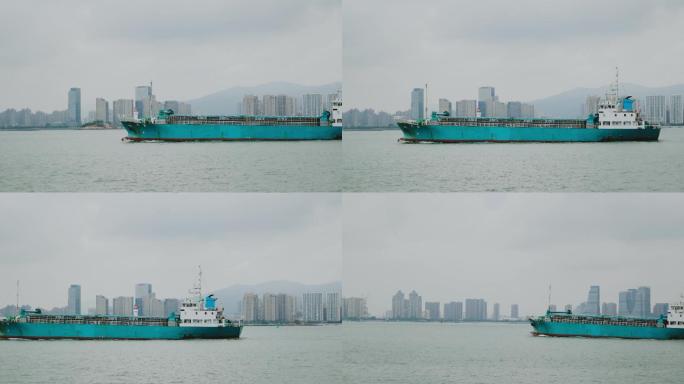 4k厦门港口工业轮船出港电影感素材
