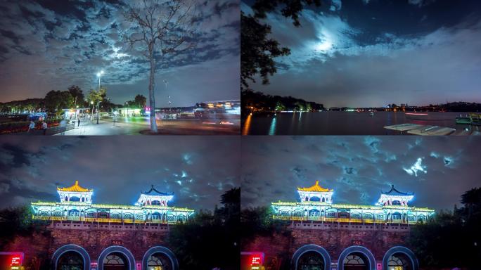 南京玄武湖夏天夜景
