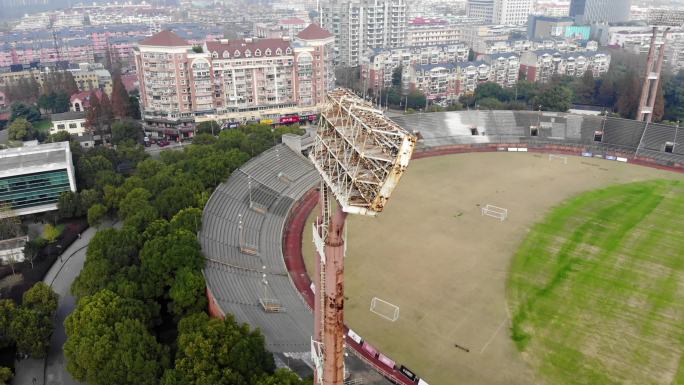 上海五角场、江湾体育馆航拍