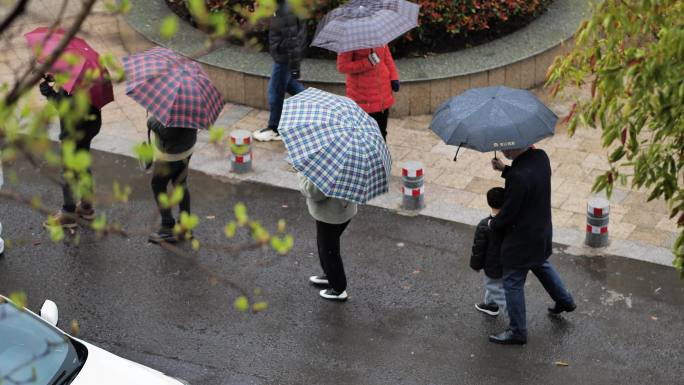 防疫志愿者冒雨维护核酸检测队伍2