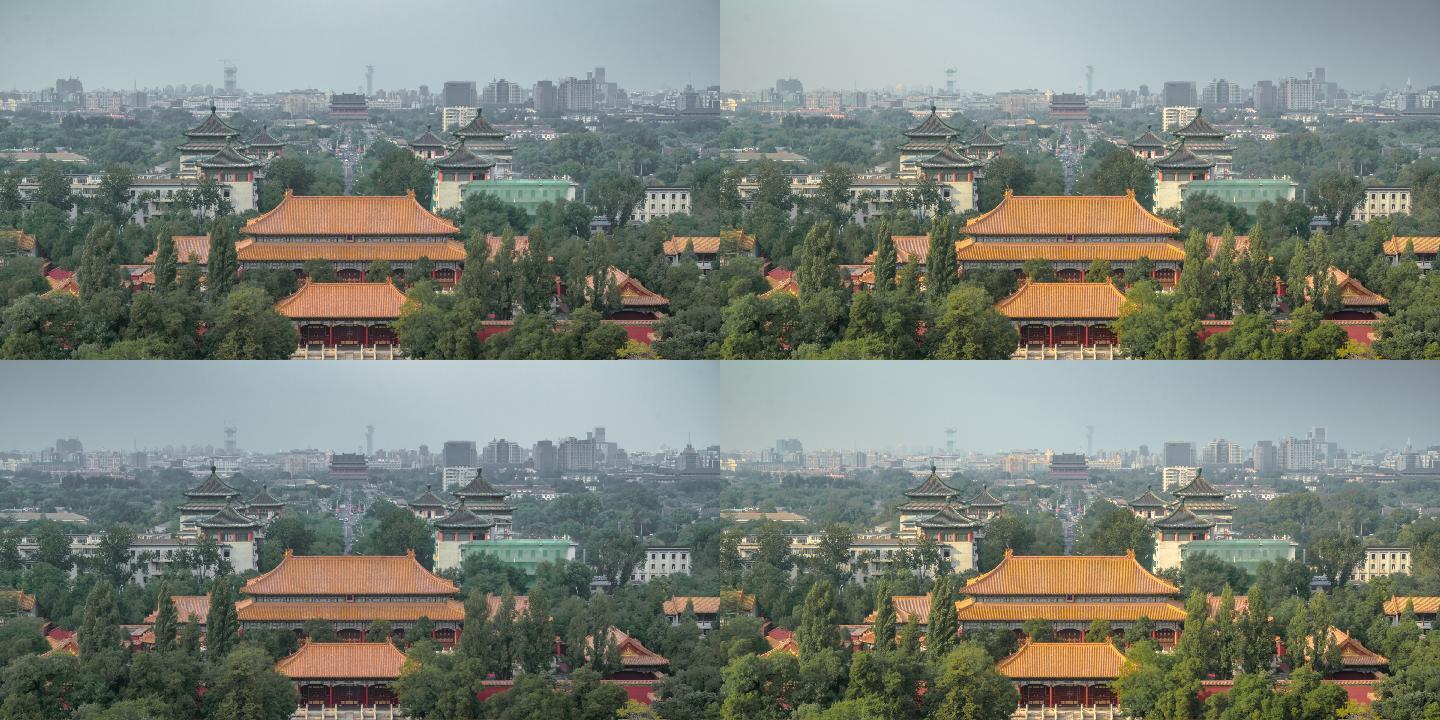 北京首都景山公园延时北京中轴线紫禁城延时