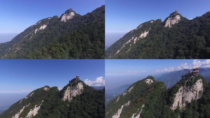 航拍秦岭南五台终南山风景