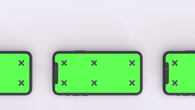 带有空白绿色屏幕的智能手机
